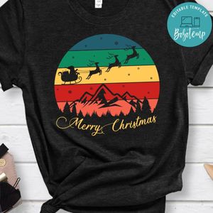 Merry Christmas Santa Sleigh Reindeer Shirt