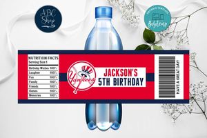 Printable New York Yankees Water Bottle Labels Instant Download