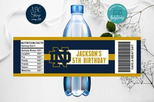 Printable Notre Dame Fighting Irish Water Bottle Labels Instant Download