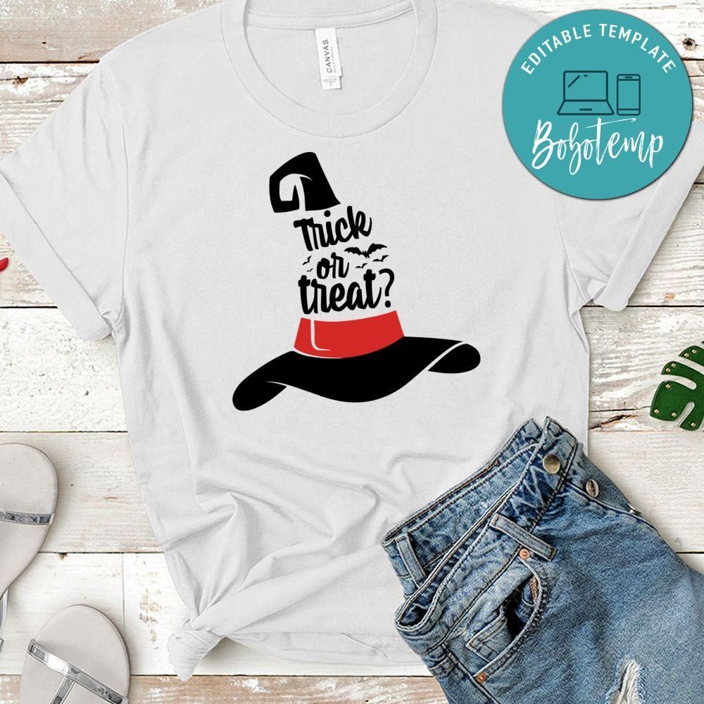 Trick or Treat Witch Hat Halloween Shirt