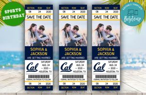  California Golden Bears Save The Date Wedding Engagement Announcement Ticket Invitation Instant Download