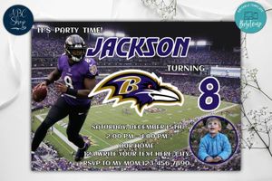 Baltimore Ravens Birthday Invitations Template to Print at Home Instant Download