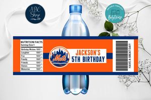 Printable New York Mets Water Bottle Labels Instant Download
