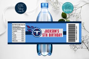Printable Tennessee Titans Water Bottle Labels Instant Download