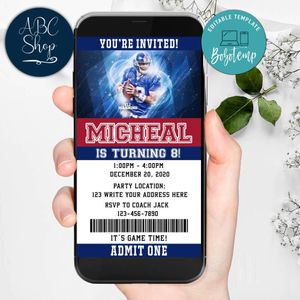 Electronic New York Giants Ticket Electronic Invite Birthday Invitations DIY