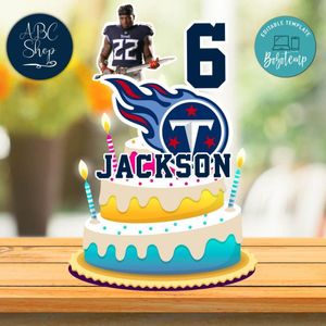 Printable Tennessee Titans Birthday Cake Topper Template Instant Download
