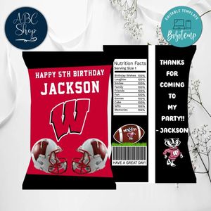 Wisconsin Badgers Chip Bags Instant Download
