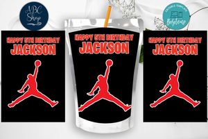 Printable Jordan Birthday Capri Sun Juice Label Instant Download