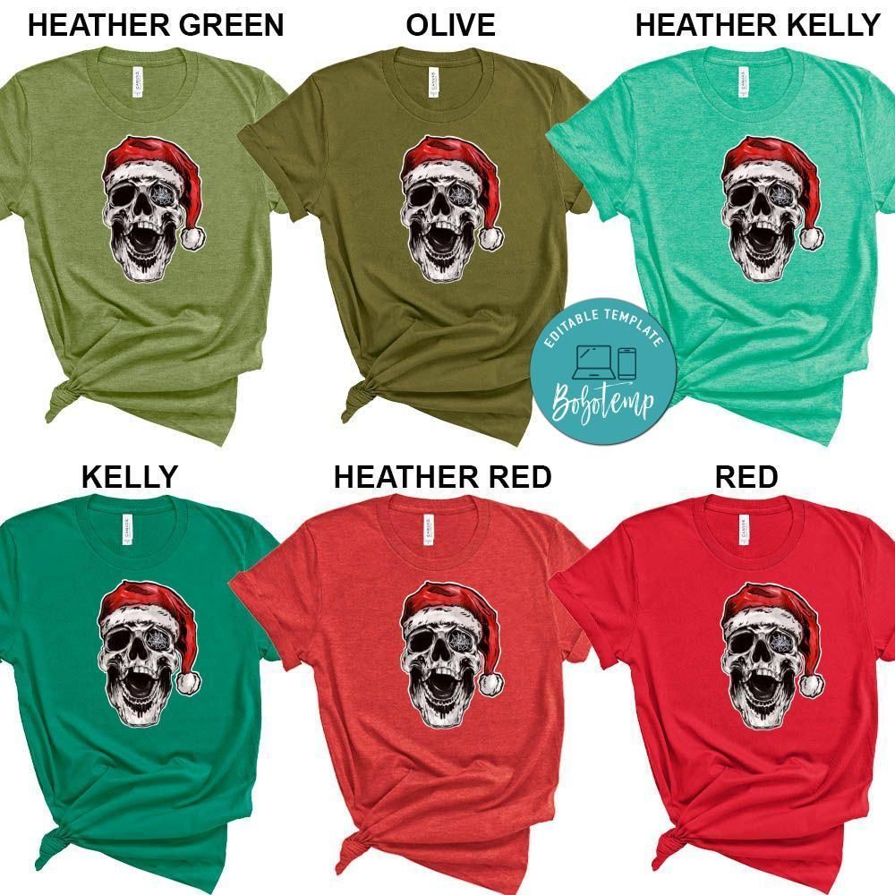 Santa Hat Skull Shirt
