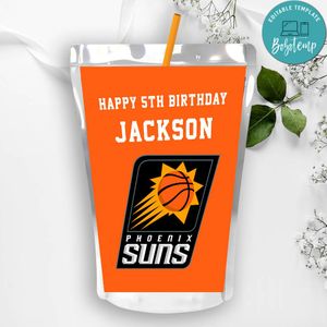 Printable Phoenix Suns Birthday Capri Sun Juice Label Instant Download