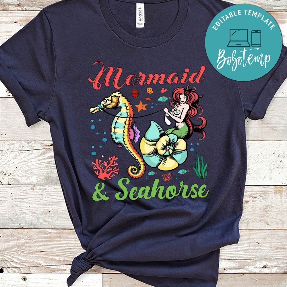 Mermaid And Seahorse Shirt