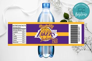 Los Angeles Lakers Water Bottle Labels Instant Download