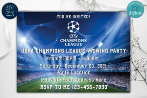 UEFA Champions League Invitation Instant Download