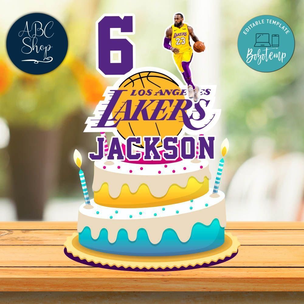 Printable Lebron James Birthday Cake Topper Template DIY 