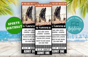 Editable Call of Duty Ticket Birthday Flyer 3 Instant Download
