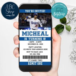 Electronic Los Angeles Dodgers Ticket Electronic Invite Birthday Invites Instant Download