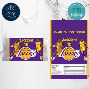 Los Angeles Lakers Candy Bar Wrapper Digital File