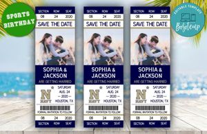 Navy Midshipmen Save The Date Wedding Engagement Announcement Ticket Invitation Instant Download