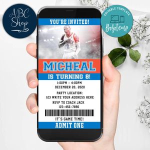 Electronic Oklahoma City Thunder Electronic Invite Birthday Invitations Instant Download