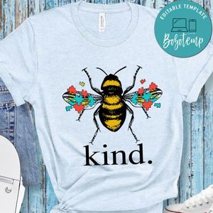 Autism Awareness Bee Kind Puzzle Shirt