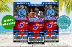 Kansas Jayhawks Ticket Birthday Editable Template Instant Download