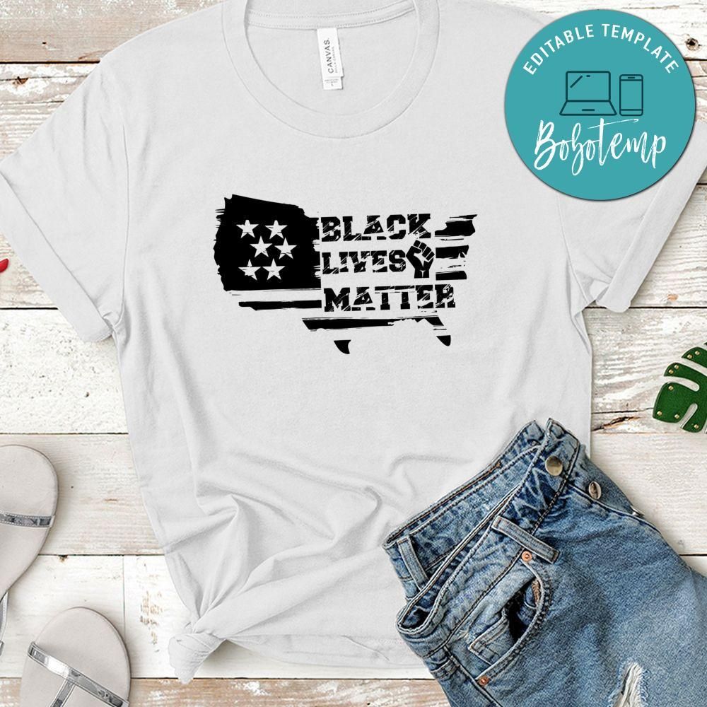 Black Lives Matter American Flag T-Shirt