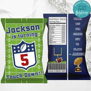 NFL Birthday Chip Bags Instant Download