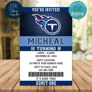 Tennessee Titans Birthday Flyer Instant Download
