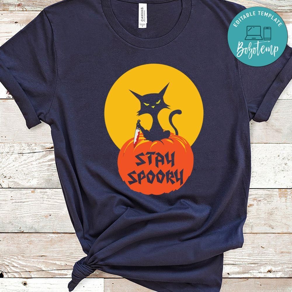 Funny Cat With Knife Halloween Spooky Shirt