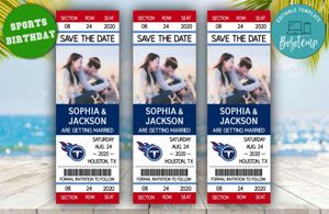Tennessee Titans Save The Date Wedding Engagement Announcement Ticket Invitation Instant Download