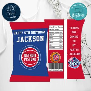 Detroit Pistons Chip Bags Digital File Printable Instant Download