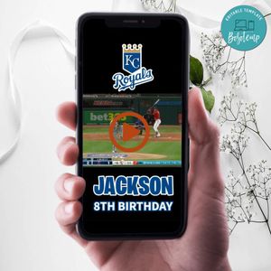 Kansas City Royals Birthday Video Invitation Digital Template Customizable Instant Download