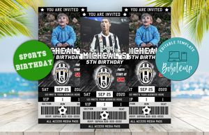 Cristiano Ronaldo Juventus Party Ticket Invites Instant Download