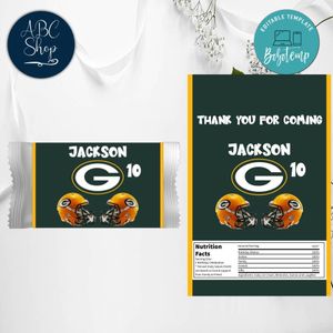 Green Bay Packers Candy Bar Wrapper Digital File