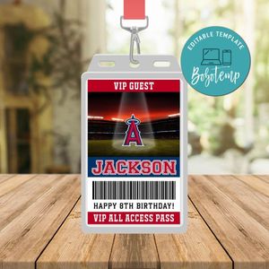 Los Angeles Angels Vip Pass Birthday Instant Download