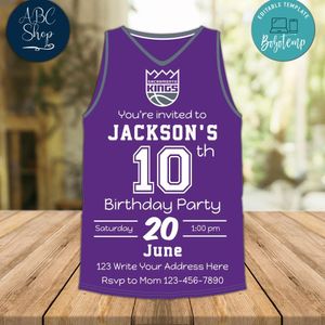 Sacramento Kings Jersey Birthday Flyer Instant Download