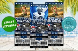 Editable Dallas Cowboys Birthday Ticket Invite Instant Download