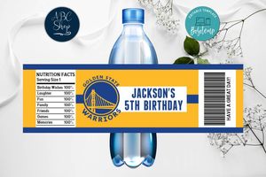 Printable Golden State Warriors Water Bottle Labels Instant Download
