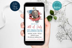Electronic 4th of July Celebration Electronic Invite Invitation Instant Download