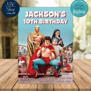 Nacho Libre Birthday Invitations Instant Download