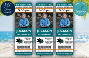Printable San Jose Sharks Birthday Ticket With Photo Invitation Instant Download