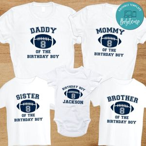 Dallas Cowboys Birthday Family Matching Party PNG file template