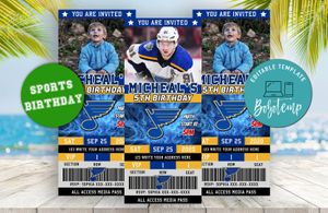 St Louis Blues Ticket Birthday Editable Template Instant Download