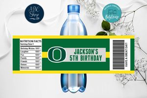 Printable Oregon Ducks Water Bottle Labels Instant Download