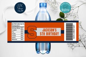 Printable Syracuse Orange Water Bottle Labels Instant Download
