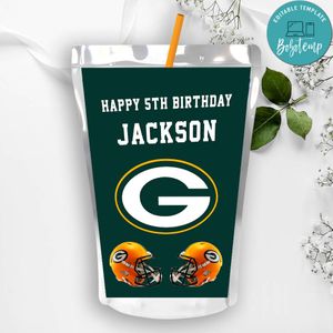 Green Bay Packers Birthday Capri Sun Juice Label Instant Download