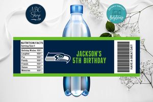 Printable Seattle Seahawks  Water Bottle Labels Instant Download