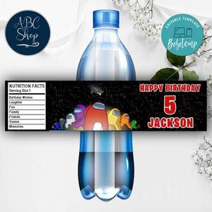 Printable Among Us Water Bottle Labels Instant Download