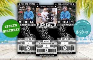 Editable Chicago White Sox Birthday Ticket Invitations Instant Download