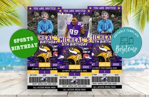 mn vikings birthday Flyer instant download